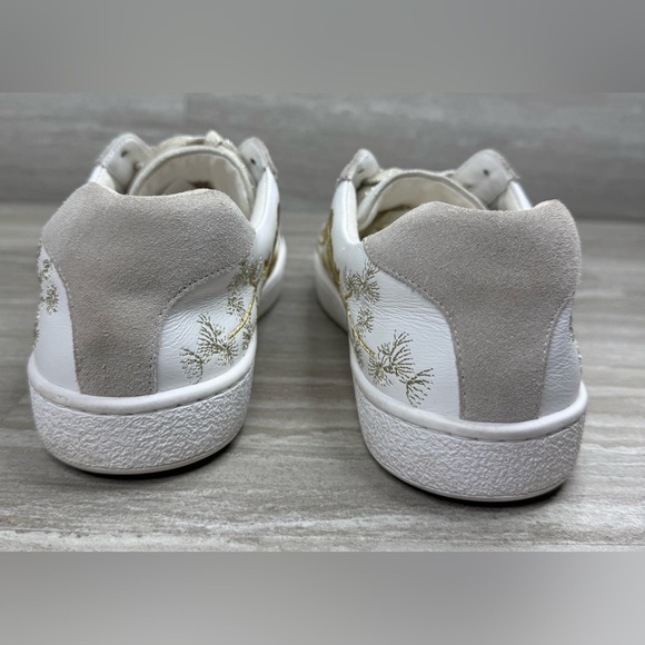 Johnny Was Vixie Floral Embroidered Low Top Leather Sneakers Womens Size 8.5 - Picture 6 of 13